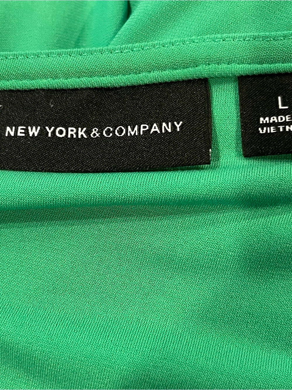 🌺NEW YORK & CO. GREEN FAUX WRAP MAXI DRESS SIZE LARGE🌺 - Picture 7 of 8